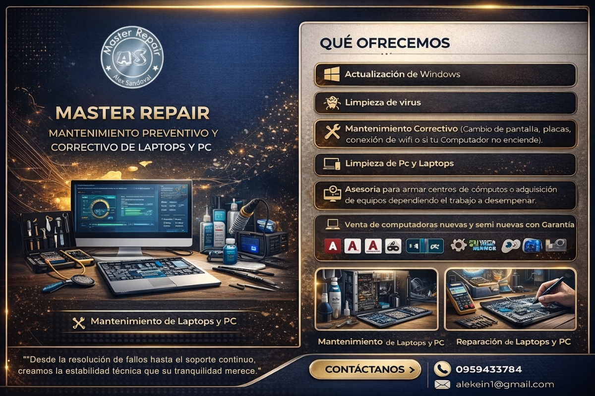 Mantenimiento de Computadoras y Laptops